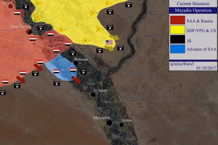 Quan doi Syria tiep tuc chien dich giai phong Mayadin
