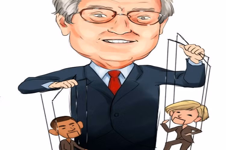 Tỷ phú George Soros - người từng đánh sập đồng bảng Anh - là một trong những người đứng đằng sau vụ công bố "Hồ sơ Panama". Tranh minh họa: sputniknews.com.