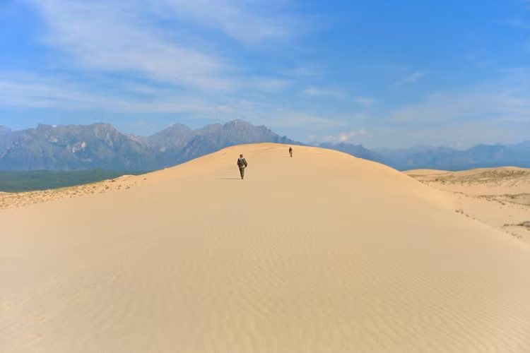 Phải chăng bạn đang có cảm giác chiêm ngưỡng sa mạc ở Bắc Phi? Bạn đã lầm. Đây là sa mạc Chara được rừng Taiga bao quanh ở Siberia. Siberia không chỉ có rừng Taiga và băng tuyết vĩnh cửu. Ảnh: Sputnik