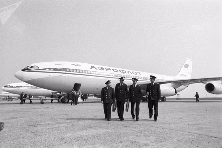 Được chế tạo trong những năm 1970, Il-86 là loại máy bay chở khách phản lực thân rộng đầu tiên và phổ biến nhất ở Liên Xô cũ. Ảnh: Sputnik