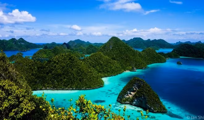 Với người thích lặn biển, Raja Ampat được xem là nơi phải đến trong đời, bởi 70% rạn san hô trên thế giới tập trung tại đây. Du khách còn dễ dàng chiêm ngưỡng cá voi, cá heo, rùa biển hàng loạt loài cá có hình dáng và màu sắc cực kỳ ấn tượng. Ảnh: Wordpress.