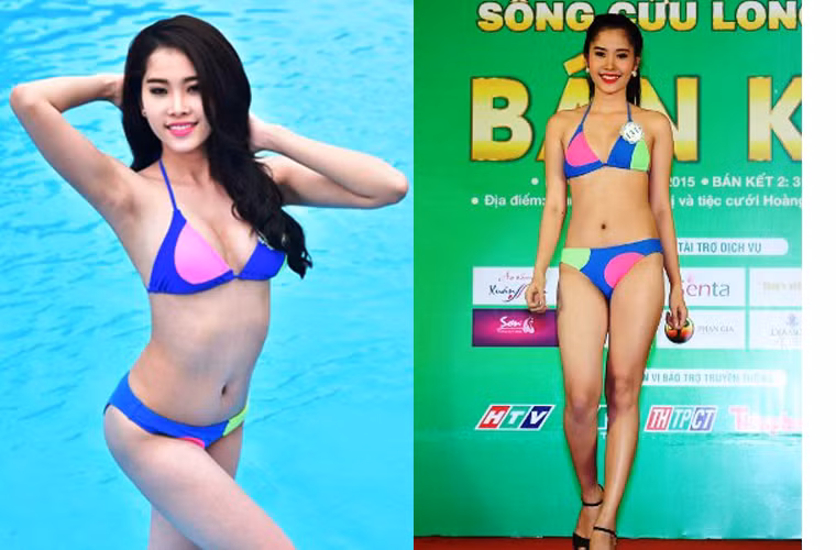 Nam Em trong phần thi bikini tại vòng bán kết Hoa khôi ĐBSCL 2015.