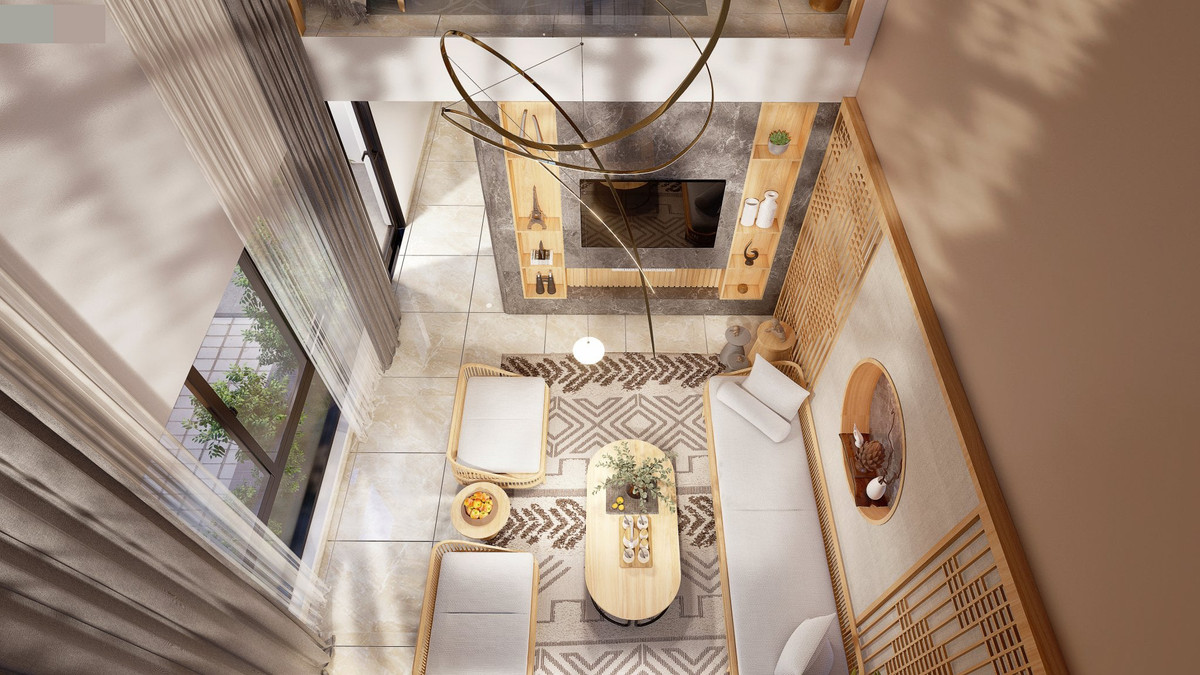 Tầng 1 nhìn từ trên xuống.