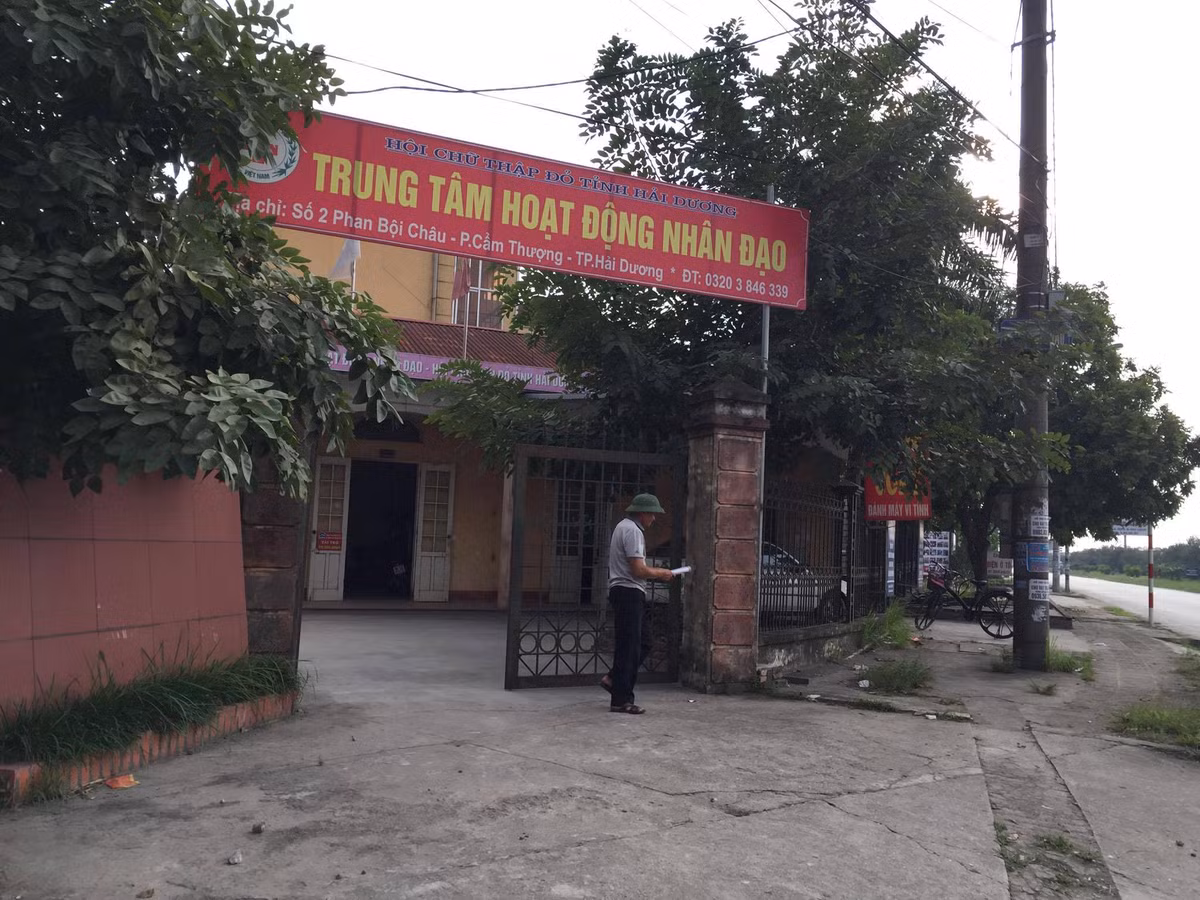 Trung tâm hoạt động nhân đạo - nơi phát hiện bé sơ sinh bị bỏ rơi. Ảnh Hải Ninh.