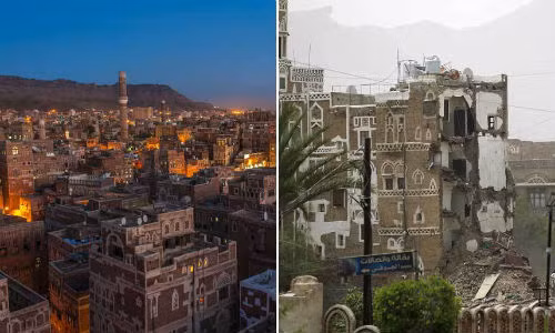 Thành phố cổ Sanaa, Yemen: Các cuộc không kích ở thủ đô Sanaa, Yemen đã phá hủy một số tòa tháp được xây dựng từ thế kỷ 11. Tổ chức UNESCO cũng liệt kê thành phố Sanaa vào danh sách di sản thế giới đang gặp nguy hiểm.