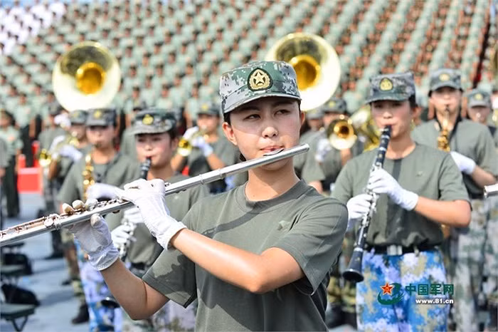 Đội quân nhạc sẽ là đội đầu tiên tiến vào lễ đài trong lễ duyệt binh của Trung Quốc tổ chức hôm 3/9 tới.