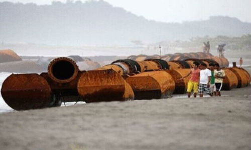 Đường ống khổng lồ Trung Quốc xuất hiện ở bờ biển Philippines Duong ong khong lo Trung Quoc xuat hien o bo bien Philippines