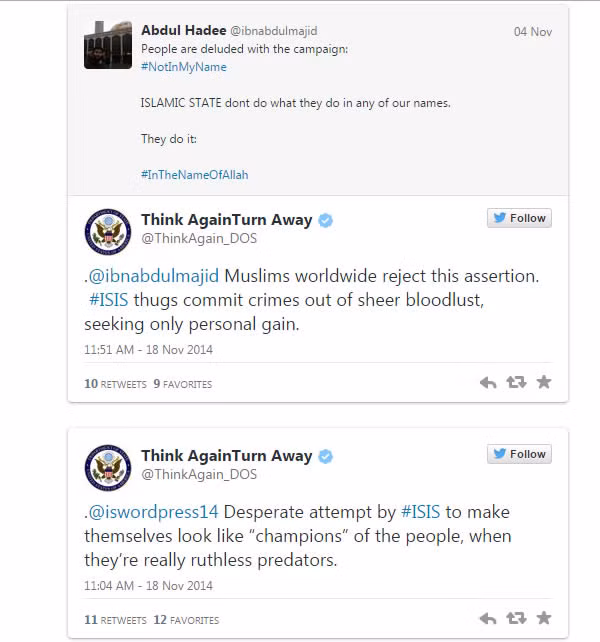 8. Tài khoản Twitter “State of Islam” (Nhà nước Hồi giáo) với 1.226 người theo dõi đã đăng tải nội dung: “Nhà nước Hồi giáo IS là vị cứu tinh duy nhất của hàng triệu giáo dân Sunni chống lại đội quân tàn bạo của Iraq và Syria”, và đính kèm 3 bức ảnh thể hiện sự tàn ác của giáo phái Sunni.