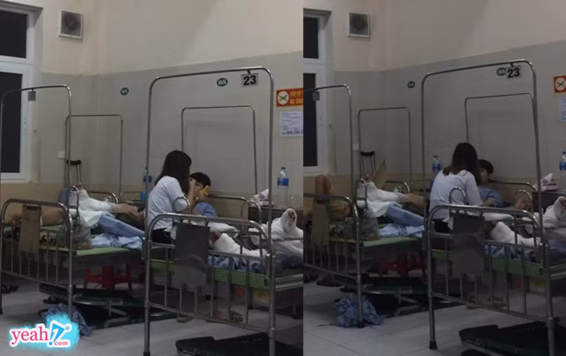 Nguong mo cap doi cham nhau trong benh vien, hat “do ta khong do nang”