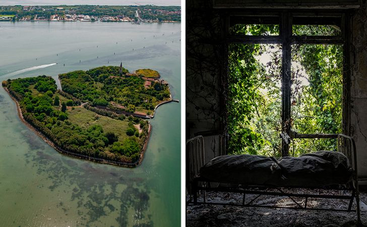 7. Hòn đảo ma quái Poveglia: Đảo Poveglia được gọi là “Đảo của những hồn ma” do lịch sử lâu đời của nó. Trong hơn 100 năm, nơi này được dùng làm trạm kiểm dịch cho những người mắc bệnh dịch hạch. Khoảng 160.000 người đã được hỏa táng ở đây. Ngày nay, hòn đảo chính thức bị cấm du khách đến thăm.