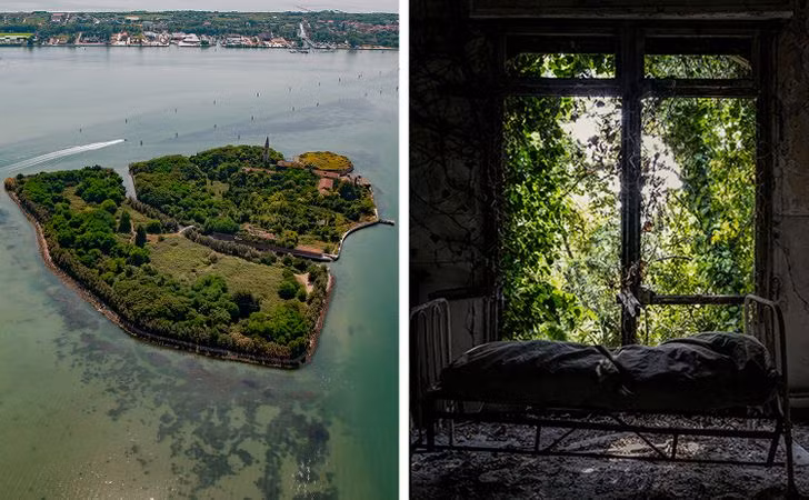 7. Hòn đảo ma quái Poveglia: Đảo Poveglia được gọi là “Đảo của những hồn ma” do lịch sử lâu đời của nó. Trong hơn 100 năm, nơi này được dùng làm trạm kiểm dịch cho những người mắc bệnh dịch hạch. Khoảng 160.000 người đã được hỏa táng ở đây. Ngày nay, hòn đảo chính thức bị cấm du khách đến thăm.