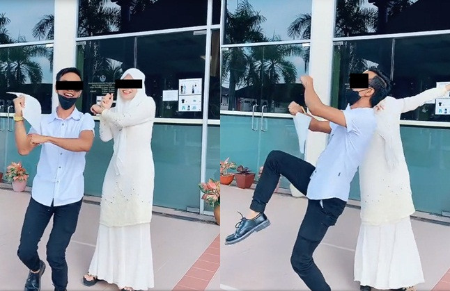 Cap doi tre gay tranh cai vi nhay nhot an mung khi vua ly hon xong