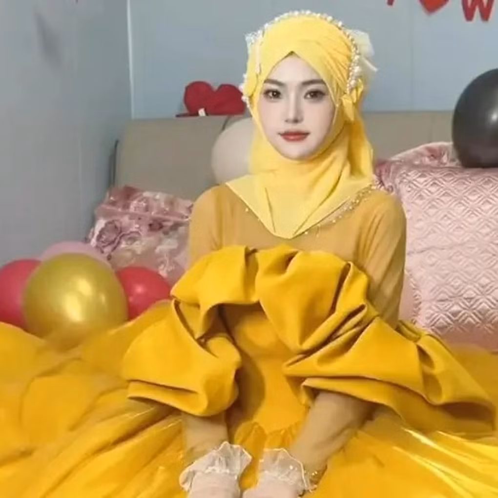 Cô dâu thay 7 bộ trang phục, với nhiều màu sắc khác nhau, cùng chú rể nhận lời chúc phúc từ họ hàng hai bên và bạn bè. Dù trong trang phục thế nào, Ma Xiaoqing vẫn tựa như nàng "búp bê sống" khiến người đối diện không thể nào rời mắt.