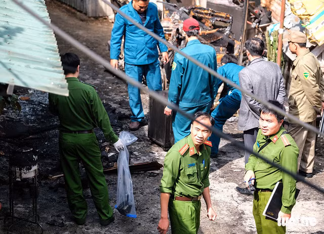 Công an tỉnh Lâm Đồng điều tra vụ cháy.