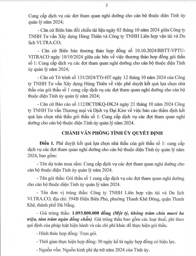 Đồng Nai: Gói thầu hơn 1,6 tỷ đưa cán bộ đi du lịch đã có chủ - Hình 2 Dong Nai: Goi thau hon 1,6 ty dua can bo di du lich da co chu-Hinh-2