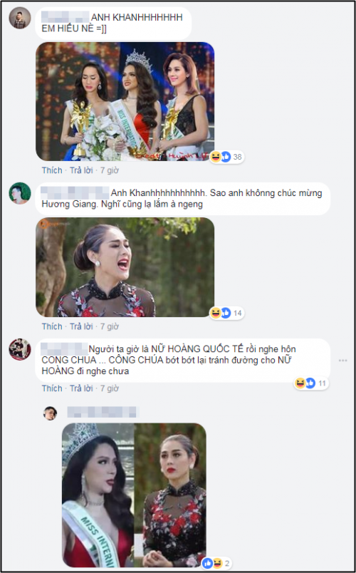 Dù chưa có bất kỳ hoạt động hay thân thiết với nhau từ trước, tuy nhiên, việc “công chúa” Lâm Khánh Chi lên tiếng “bóc phốt” Hương Giang ăn nói vô lễ, hỗn hào… khiến người hâm mộ Hương Giang không khỏi tức tối. Việc gây bão dư luận của Lâm Khánh Chi trước đây cũng khiến cộng đồng mạng có cái nhìn không tốt về bản thân khi cùng là người chuyển giới nhưng cô lại có những bình luận đả kích đàn em.