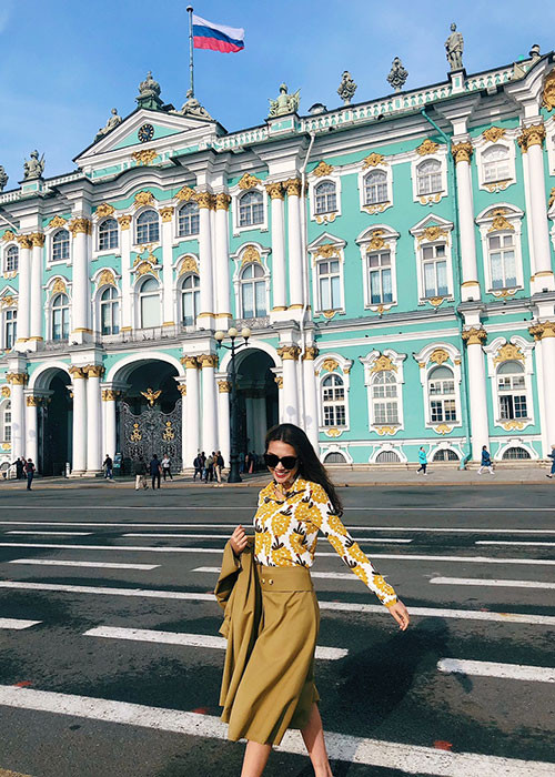 Top 8 Hoa hậu Liên lục địa - Miss Intercontinental 2017 Tường Linh gây ấn tượng với những set đồ sành điệu.