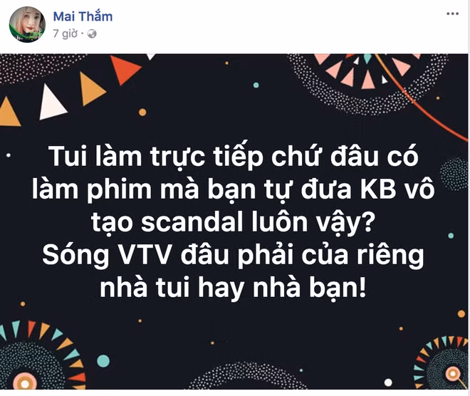 Đạo diễn Mai Thắm - Lễ trao giải Mai Vàng lên tiếng trên trang cá nhân.