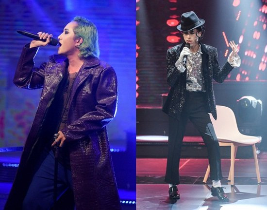 Hai thí sinh đầu tiên thực hiệu phần thi đối đầu giữa hai đội là Quốc Anh và Bá Vương. Nếu như Bá Vương hoá thân thành nhân vật Jocker, trình diễn bài hát “Heathens” do chính mình viết lại lời Việt thì Quốc Anh lại chọn đi theo hình tượng của “Huyền thoại nhạc Pop” Michael Jackson với ca khúc tiếng Anh “Love never felt so good”. Hiệp đấu đầu tiên đã khép lại với số phiếu bình chọn sát 8 – 7 nghiêng về đội Hoàng Thùy Linh.