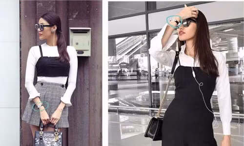 Dù không rõ mặt nhưng fan vẫn dễ dàng nhận ra đồng hồ trên tay cô gái giống hệt chiếc Happy Diamonds giá hơn 1 tỷ đồng của Hoa khôi Lan Khuê.