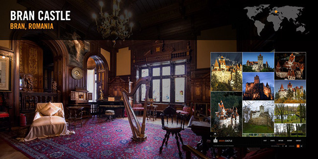 Lâu đài Bran - Bran, Rumani: Được mệnh danh là Lâu đài Dracula (mặc dù không có bằng chứng nào thực sự được tìm thấy), pháo đài bình dị này trưng bày các tác phẩm nghệ thuật và đồ nội thất do Nữ hoàng Marie của Rumani thu thập.