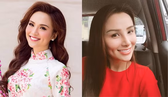 Nhìn góc nghiêng có thể thấy chiếc mũi của Diễm Hương trông thẳng hơn, phần cánh mũi gọn hơn trước.