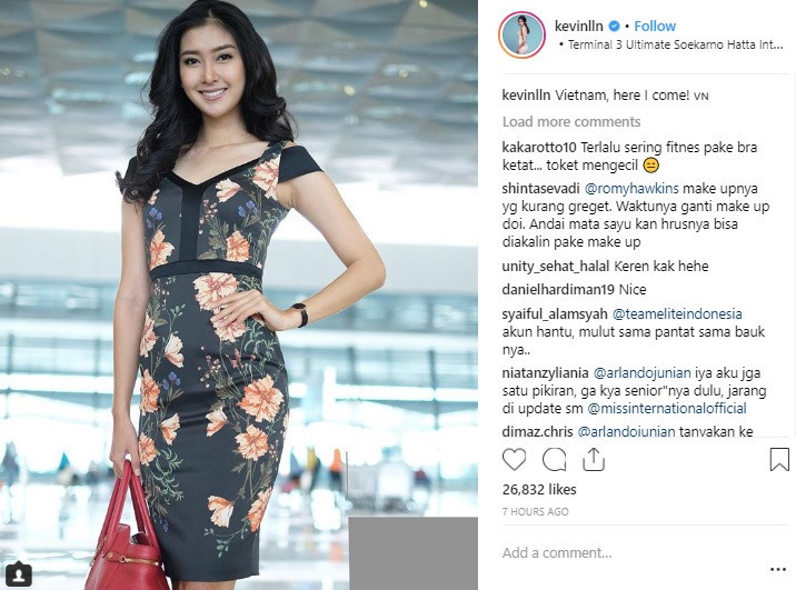 Lilliana khoe hình ảnh lúc mới đến Việt Nam lên Instagram. Cô cũng rất háo hức đợi đêm chung kết diễn ra để tìm được người đẹp Việt Nam dự thi Hoa hậu Quốc tế.