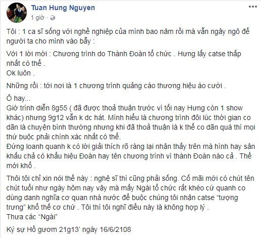 Chia sẻ của Tuấn Hưng.