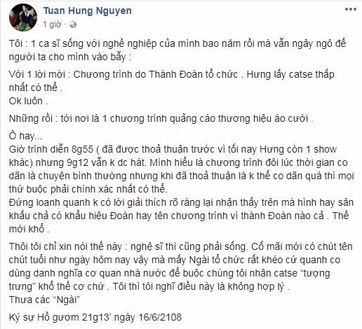 Chia sẻ của Tuấn Hưng.