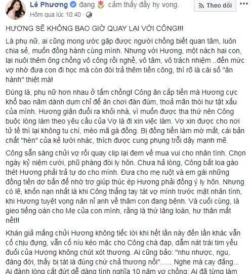 Le Phuong quan quyt chong tre sau khi chi trich dan ong ngoai tinh-Hinh-2