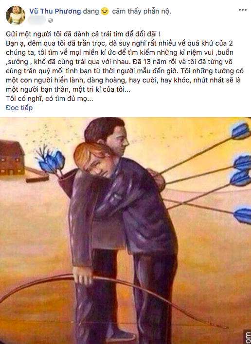 Vũ Thu Phương bày tỏ sự phẫn nộ trên trang cá nhân.