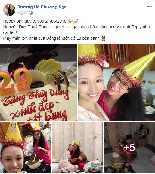 Giữa ồn ào bị khởi kiện lại sau 1 năm tại ngoại, mới đây, trên trang Facebook cá nhân, Trương Hồ Phương Nga bất ngờ chia sẻ ảnh mừng sinh nhật Nguyễn Đức Thùy Dung - người “đồng cam cộng khổ” cùng cô trong suốt thời gian qua.