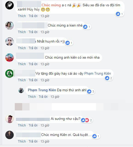 Bạn bè và người hâm mộ chúc mừng Trung Kiên.