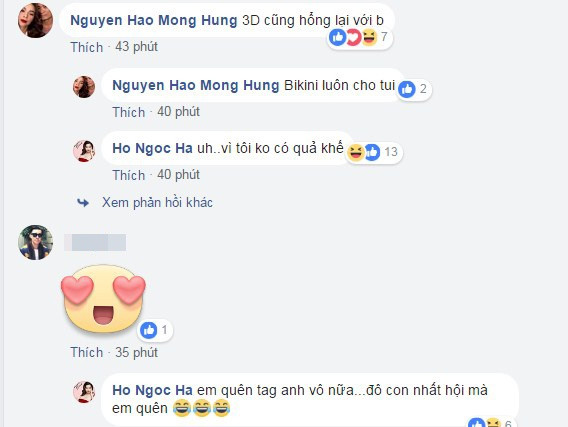 Chuyên gia trang điểm của Hà Hồ cũng bình luận trên facebook của nữ ca sĩ.