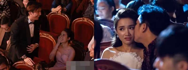 Nhã Phương cười rạng khi nhận áo khoác từ Nhan Phúc Vinh nhưng lại "đơ toàn tập" lúc Trường Giang cầu hôn.