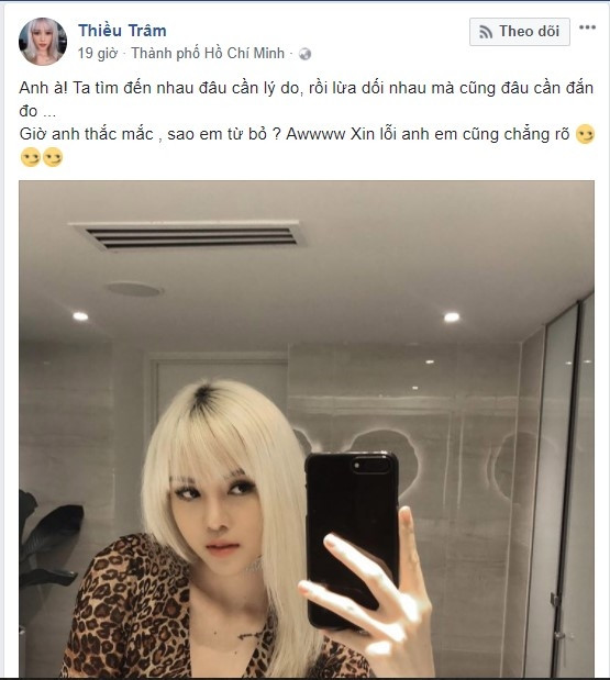 Thiều Bảo Trâm bạn gái tin đồn của Sơn Tùng chia sẽ dòng status căng thẳng và cay cú úp mở chuyện chia tay liền ngay sau đó không lâu.