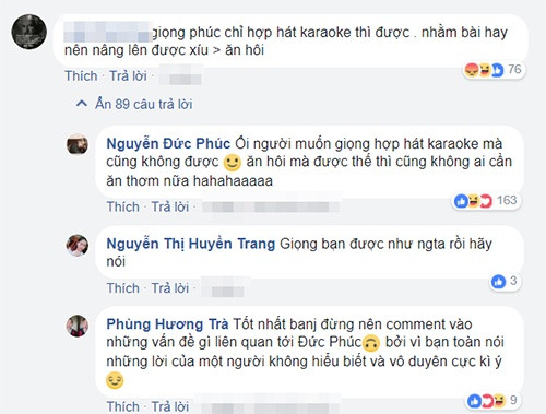 Trước đó, Đức Phúc cũng lên tiếng khi bị chê giọng chỉ hợp hát karaoke.
