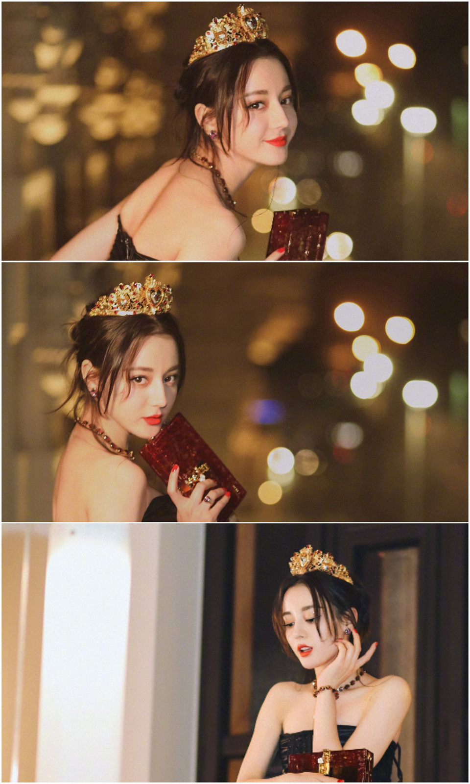 Địch Lệ Nhiệt Ba liên tục xuất hiện với thương hiệu cao cấp Dolce&amp;Gabbana tại các sự kiện.