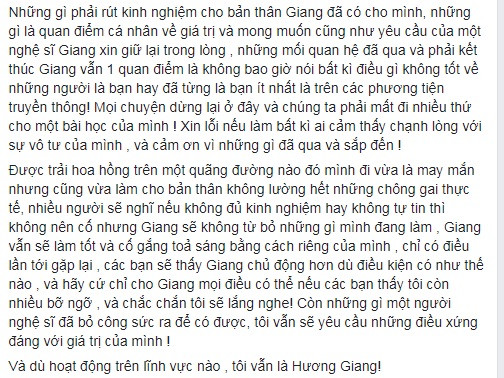 Chia sẻ của Hương Giang.