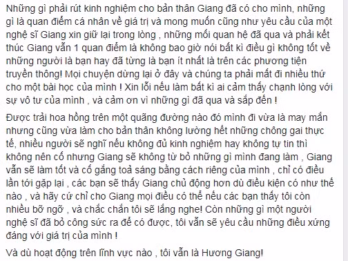 Chia sẻ của Hương Giang.