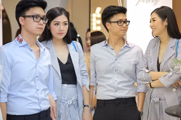 Lần đầu tiên Á hậu Tú Anh và chồng sắp cưới sánh đôi tại sự kiện.