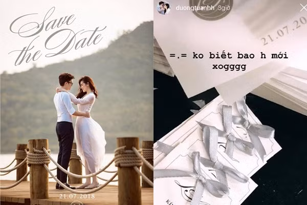 Thiệp cưới của Á hậu Tú Anh và bạn trai thiếu gia được chính chủ nhân hé lộ.