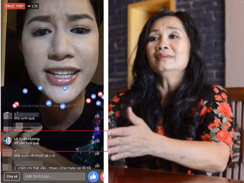 Trang Khàn chửi nghệ sĩ Xuân Hương khi đang phát trực tiếp.