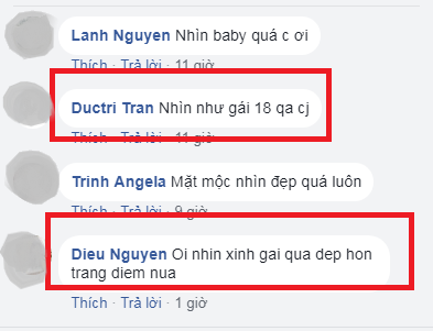 Ngay lập tức mỹ nhân chuyển giới Lâm Khánh Chi nhận được những lời khen ngợi có cánh từ phía người hâm mộ nhờ vẻ trẻ trung bất chấp thời gian: "Nhìn baby quá chị ơi!"; "Nhìn như gái 18"; "Ôi! xinh gái đẹp hơn cả khi trang điểm"...