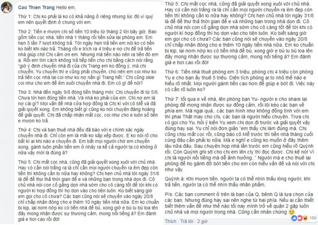 Bi to quyt tien, Cao Thien Trang soan “tam thu” 1000 chu dap tra