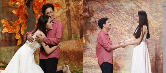 Trường Giang có cử chỉ tình cảm khi đóng chung gameshow với Nam Em.