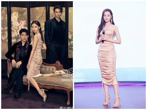 Cùng diện thiết kế ôm sát của thương hiệu Dolce&amp;Gabbana, trong khi Địch Lệ Nhiệt Ba khoe vóc dáng nữ thần thì Ngô Cẩn Ngôn lại lép vế hơn hẳn bởi thân hình mỏng manh.