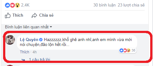 Hình ảnh chụp màn hình hành động của Lệ Quyên.