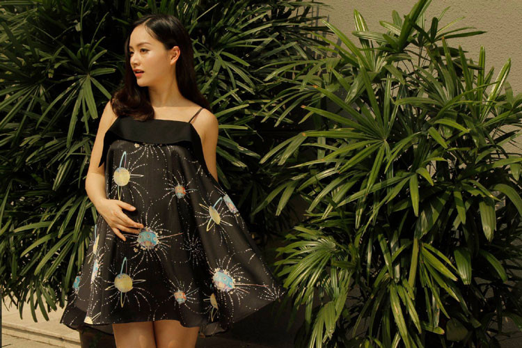 Lan Phương hạnh phúc chờ đón thiên thần nhỏ chào đời. Ảnh: NVCC