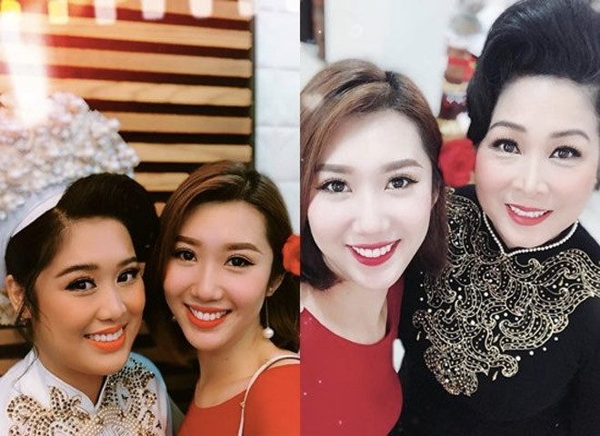 “Đám cưới của cô em mà cô chị cả đêm không ngủ vì nôn nao. Mong em mãi hạnh phúc và xinh tươi như hôm nay, em nhé”, nữ diễn viên chia sẻ trên trang cá nhân.